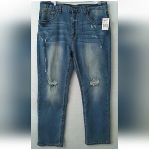 True luck style tl23042630 relaxed straight men jeans Size34x30 Light Stone Blue